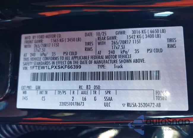 1FTEW1LPXSKF66399: 43690041