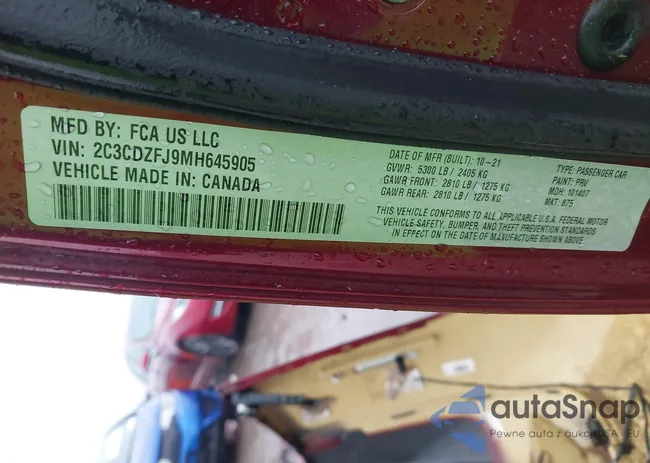 2C3CDZFJ9MH645905: 43691119