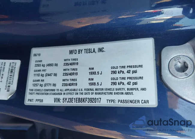 5YJ3E1EB8KF392017: 43691220