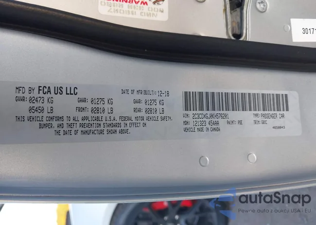 2C3CDXGJ0KH576201: 43691341