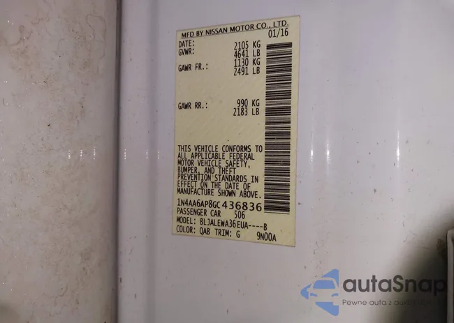 1N4AA6AP8GC436836: 43691480