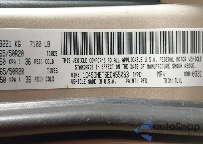 1C4SDHET6EC455083: 43691597