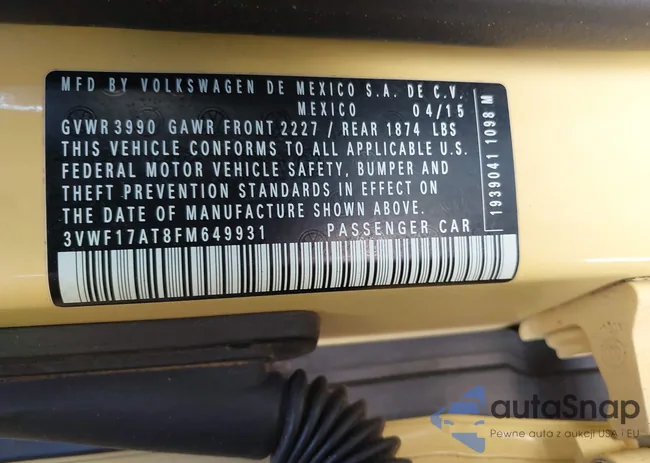 3VWF17AT8FM649931: 43691607