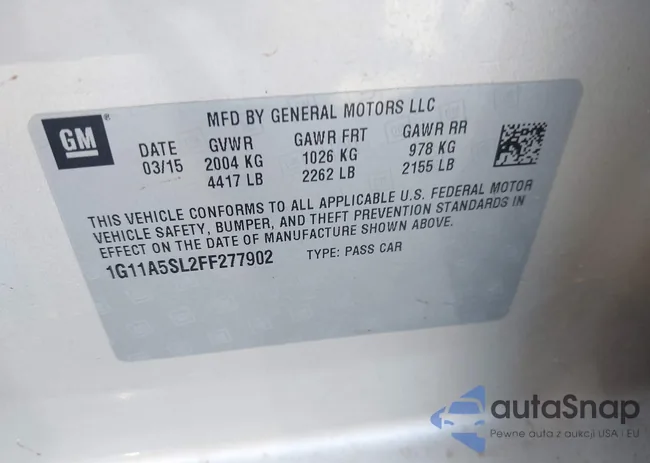 1G11A5SL2FF277902: 43690739