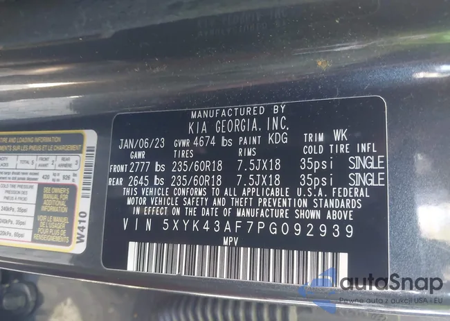 5XYK43AF7PG092939: 43690741