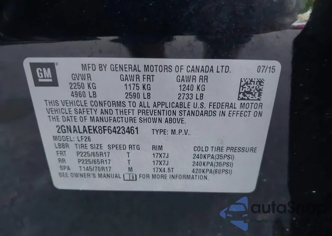 2GNALAEK8F6423461: 43690793