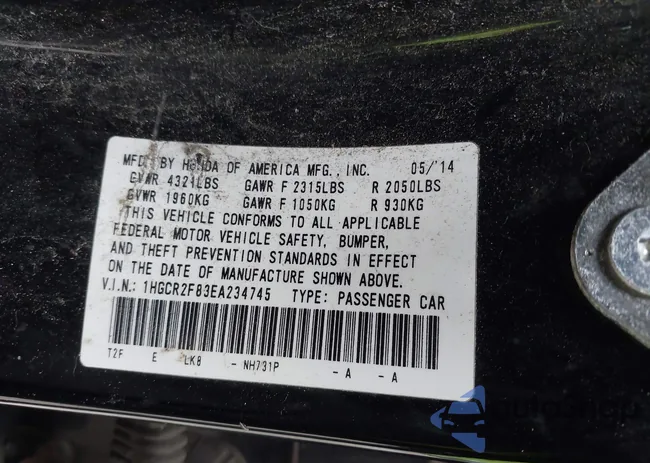 1HGCR2F83EA234745: 43690860