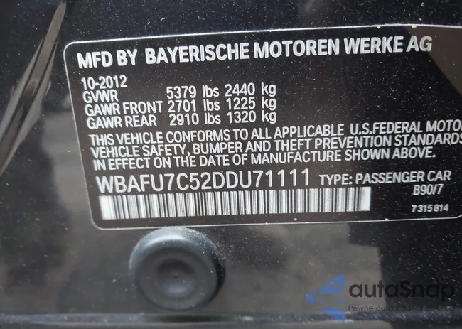 WBAFU7C52DDU71111: 43690872