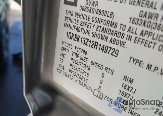 1GKEK13Z12R149729: 43690941