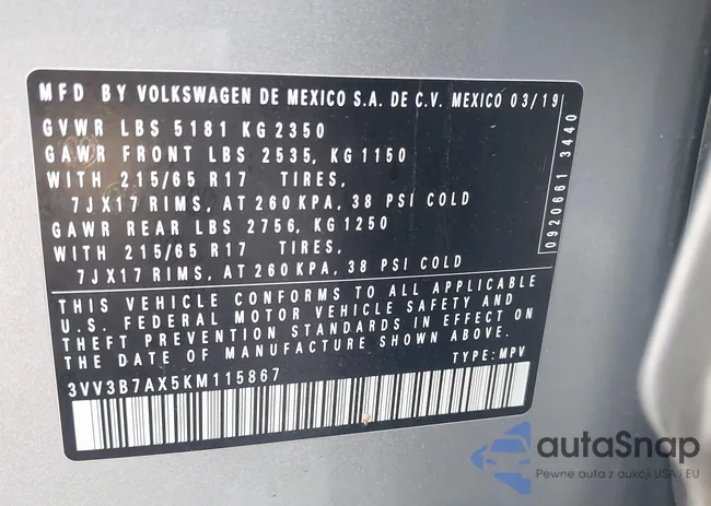 3VV3B7AX5KM115867: 43692128