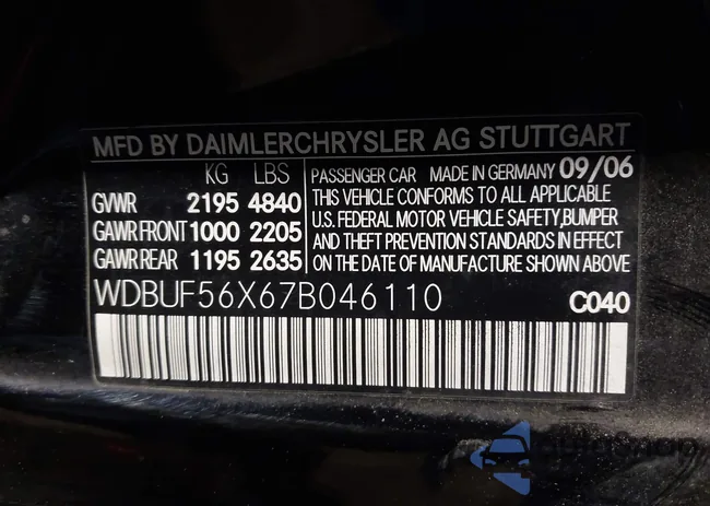 WDBUF56X67B046110: 43692147