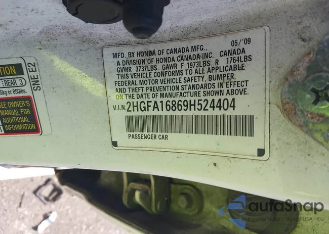 2HGFA16869H524404: 43692152