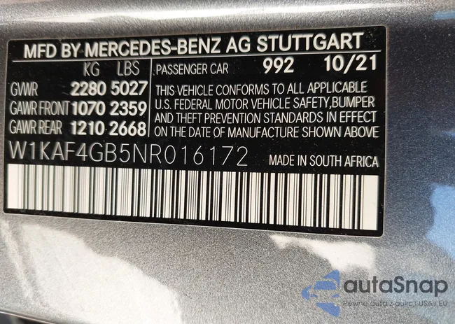 W1KAF4GB5NR016172: 43692205