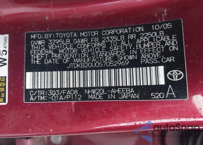 JTDKB20U057052969: 43692313