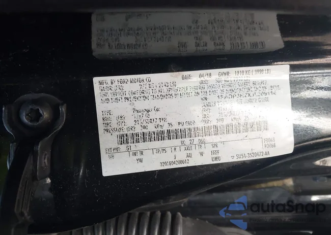 1FADP3H2XJL309114: 43692348