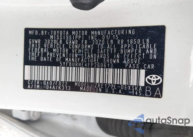 5YFBURHE4FP260613: 43692549