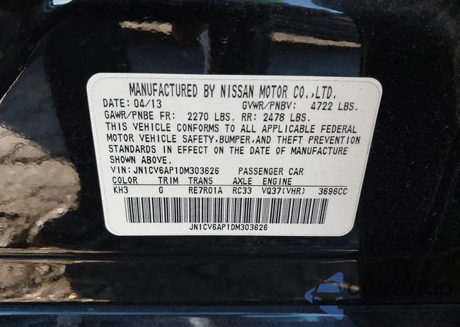 JN1CV6AP1DM303626: 43692559