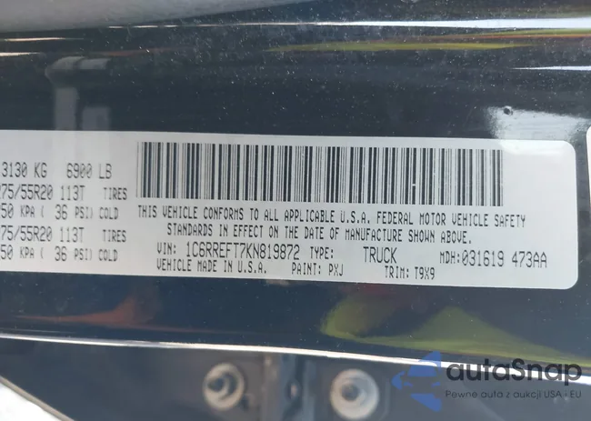 1C6RREFT7KN819872: 43691732