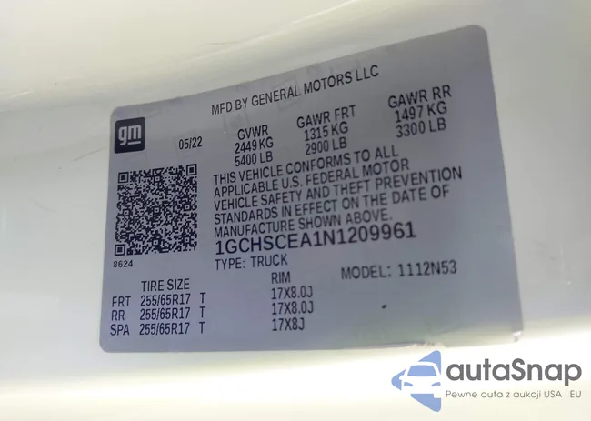 1GCHSCEA1N1209961: 43691869