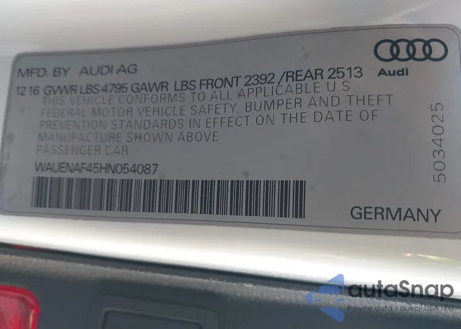 WAUENAF45HN054087: 43691917