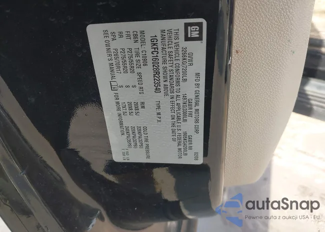 1GKFC16028R223540: 43693404