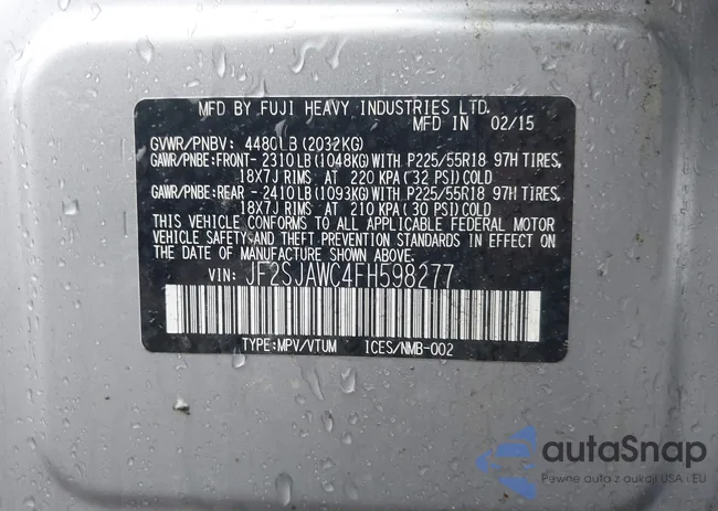 JF2SJAWC4FH598277: 43693439