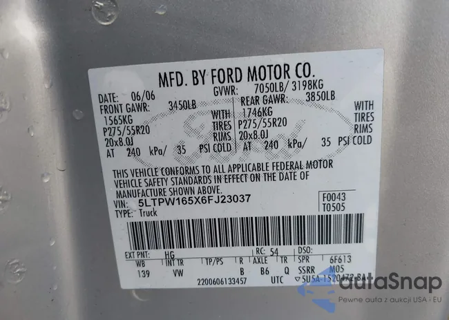 5LTPW165X6FJ23037: 43693553