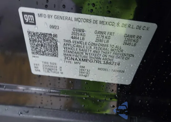 3GNAXMEG7RL188214: 43693672