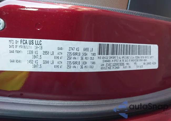 2C4RC1GG2KR576995: 43693694