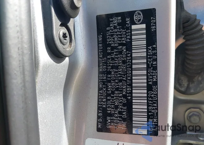 4T1BF1FK0GU132647: 43692821