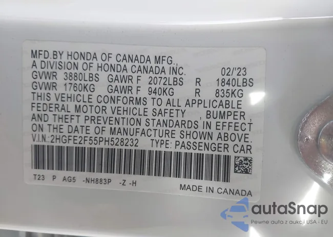 2HGFE2F55PH528232: 43692888