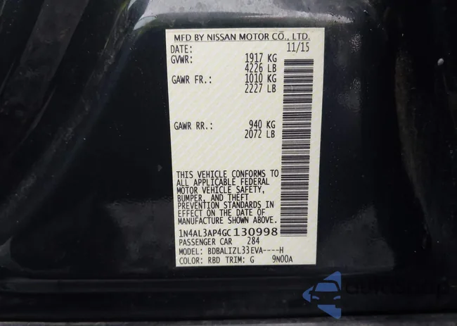 1N4AL3AP4GC130998: 43692974