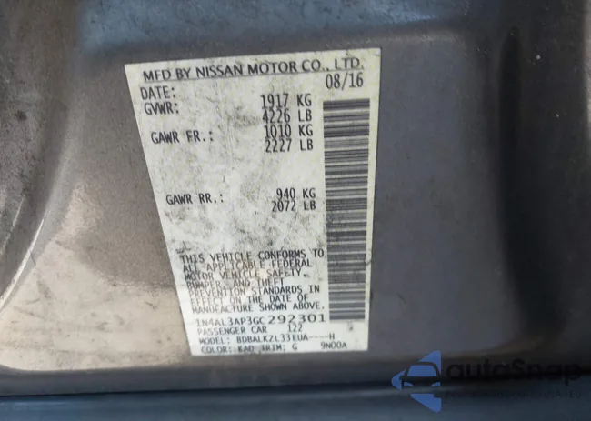 1N4AL3AP3GC292301: 43694088