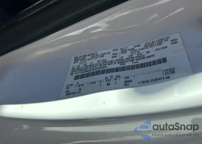 1FT7X2B62HED20524: 43694216