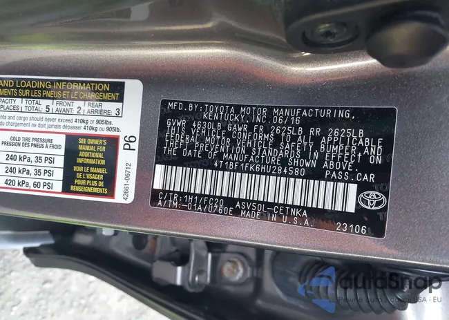 4T1BF1FK6HU284580: 43694331