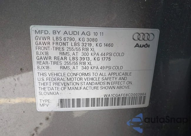 WA1CGAFE8CD003964: 43694428