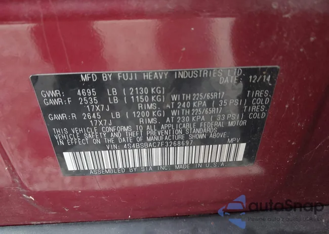 4S4BSBAC7F3268697: 43694570