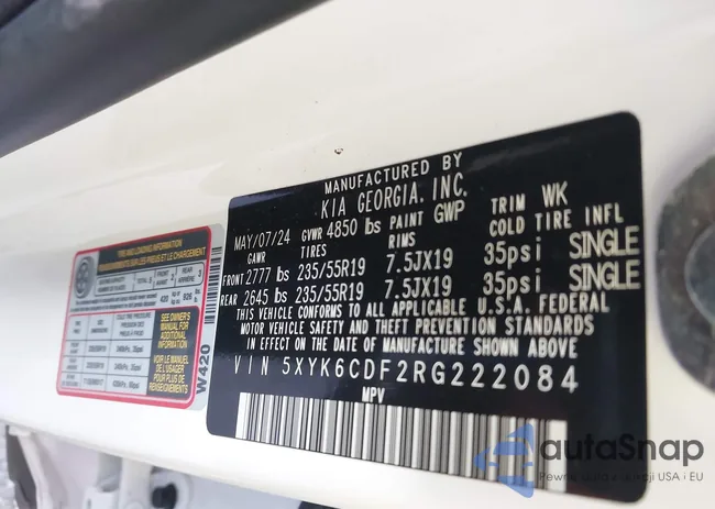 5XYK6CDF2RG222084: 43694659