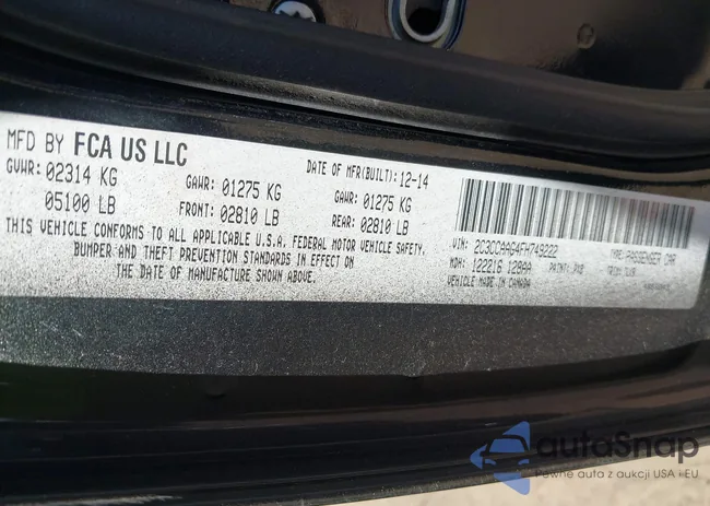 2C3CCAAG4FH749222: 43694673