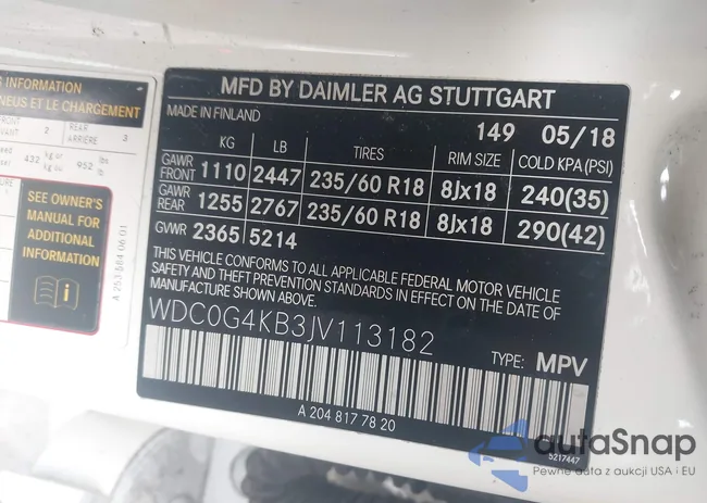 WDC0G4KB3JV113182: 43693748