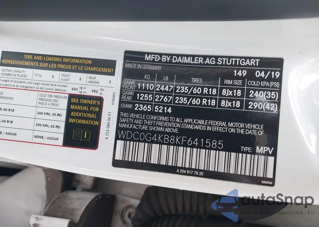 WDC0G4KB8KF641585: 43693794