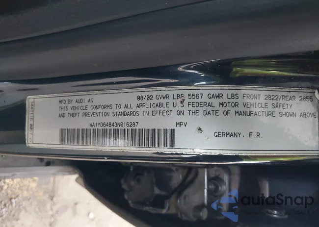 WA1YD64B43N016287: 43693853