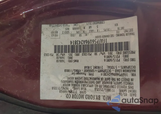 1FAFP56U96A243814: 43694050