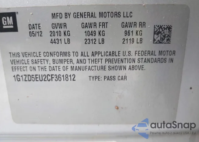 1G1ZD5EU2CF361812: 43695199