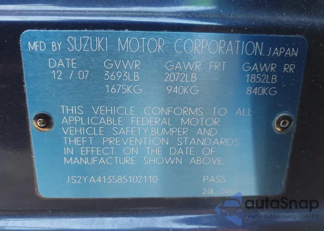 JS2YA413585102110: 43695303