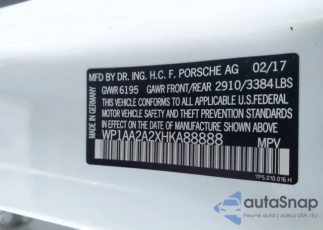 WP1AA2A2XHKA88888: 43695322