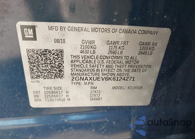 2GNAXUEV6K6124271: 43695444