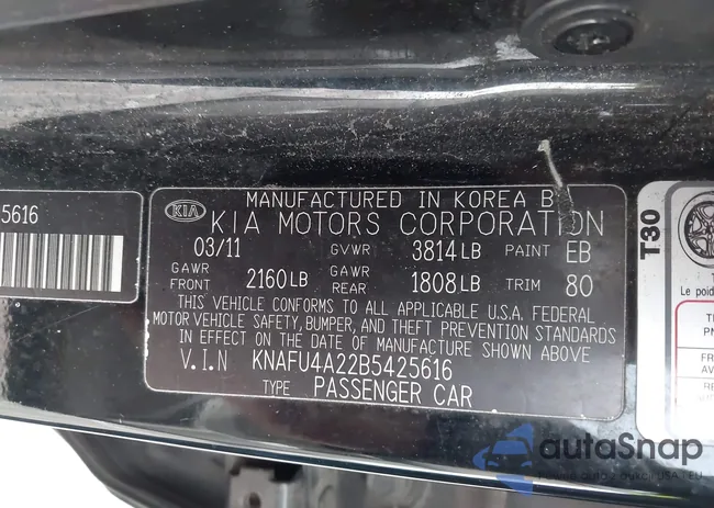 KNAFU4A22B5425616: 43695480