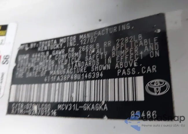 4T1FA38P48U146394: 43695553