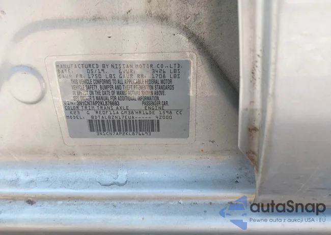 3N1CN7AP2KL876693: 43694715